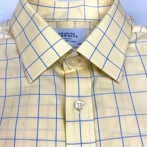 Charles Tyrwhitt Non Iron Classic Fit 
Size 16/35 Yellow&Blue 1/2 Grid Print